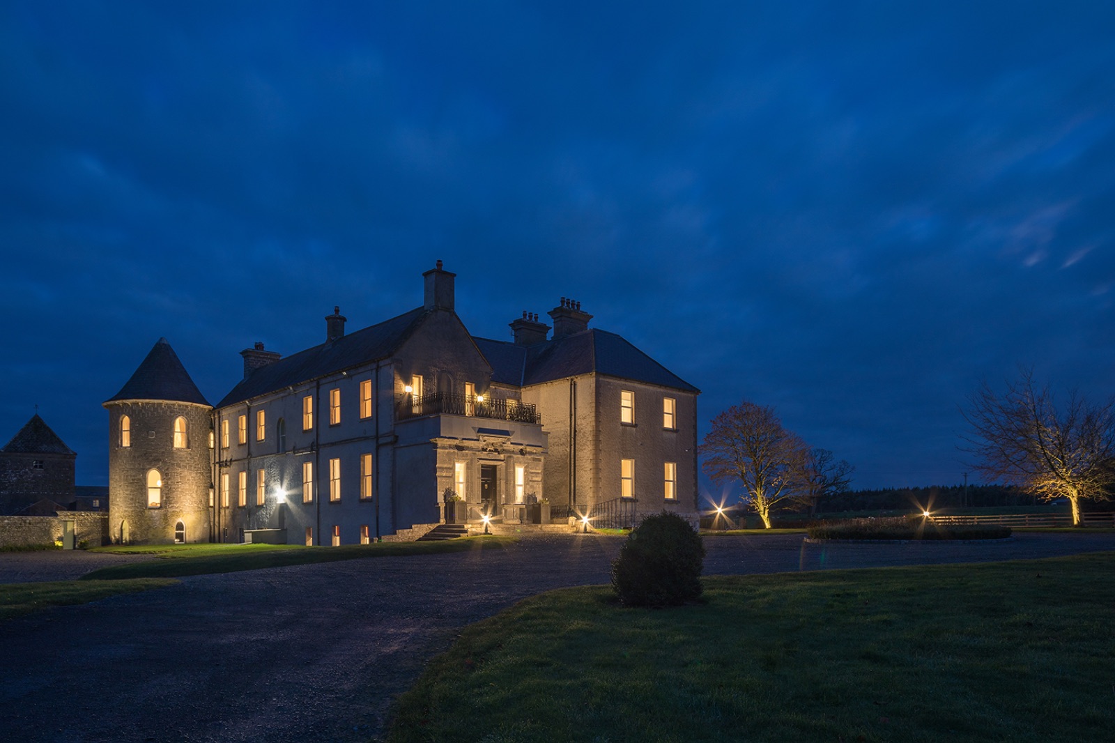 Main entrance at night